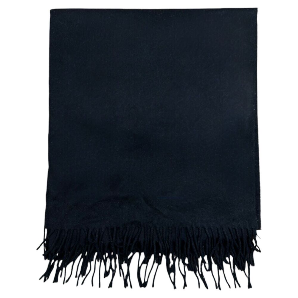 Amanda Smith Scarf Women's Black Fringe 100% Acrylic Winter Muffler - One Size